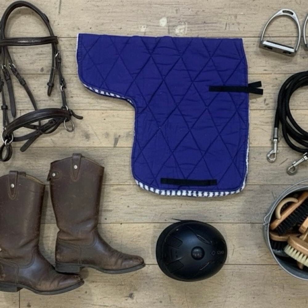 Solid Purple English Saddle Pad - 44” x 22”